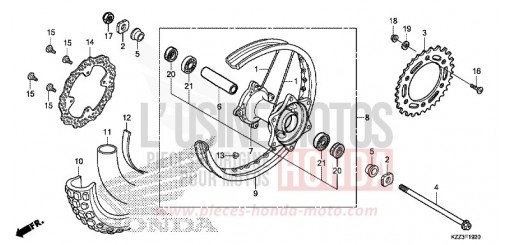 REAR WHEEL (CRF250L) CRF250LF de 2015